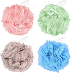 Candy Color Bath Sponges 50g Mesh Balls Shower Loofahs 4 Solid Body Wash Scrubber Cleaning <b>Loofah</b> Bath Parts Fashion Style - Product Image 1