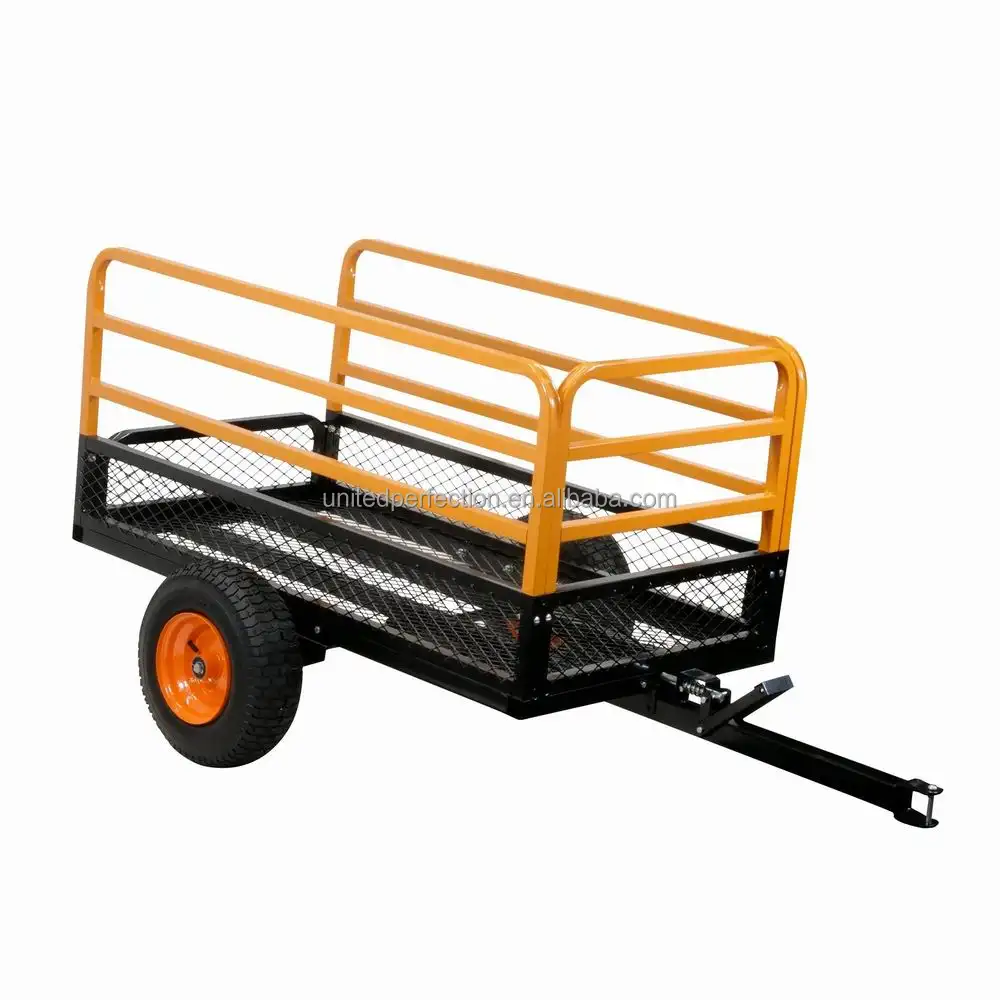 Beste preis heavy duty niedrigen MOQ ATV Towed Trailer Mesh Dump Cart auto dolly anhänger mit schwere belastung