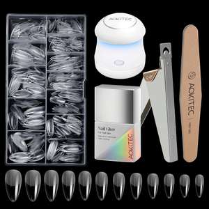 Kit de capsules d'ongles Aokitec 504 pièces, couverture complète avec colle, ensemble de manucure et pédicure, qualité professionnelle de salon, pour adultes - Product Image 4