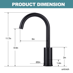 <span class=keywords><strong>Robinet</strong></span> moderne mains libres <span class=keywords><strong>Noir</strong></span> <span class=keywords><strong>mat</strong></span> <span class=keywords><strong>Robinet</strong></span> à capteur automatique à mouvement Robinets d'eau à infrarouge pour salle de bain, <span class=keywords><strong>Robinet</strong></span> de salle de bain sans contact - Product Image 5