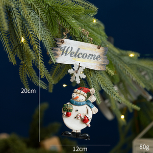 Décorations de Noël peintes à la main, Père Noël rétro, dessin animé, décoration de sapin de Noël, décoration de fête à domicile, décoration de bonhomme de neige de Noël - Product Image 6