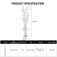 Lampu Lantai Kawat Logam Putih Perak Kontemporer Besi Tempa Aluminium LED Ra80 2 Tahun