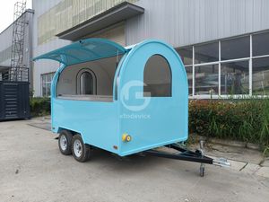 Мобильная тележка для кофе, передвижная тележка для еды, круглая передвижная тележка для холодной панели, машина для закусок, фаст-фуд - Product Image 5