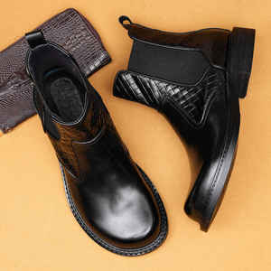 Nouvelles Bottines Homme 2025 en Cuir Véritable Evergreen Lavables, Fabriquées à la Main Goodyear, Style Rétro Amekaki, Chaussures de Travail à Lacets - Product Image 4