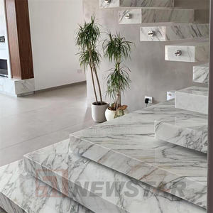 न्यूजस्टार चीन प्राकृतिक पत्थर की सीढ़ी के साथ सफेद संगमरमर की सीढ़ियों से चलने वाली सफेद संगमरमर की सीढ़ियों के साथ - Product Image 5