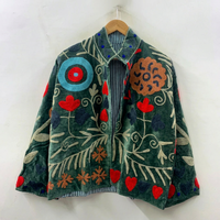 Blouson Bomber Unisexe en Velours Vert Sauge Fait Main de Qualité Supérieure, Tissu Doux Superposé Élégant, Col Montant Hiver, Tissage Floral de Luxe