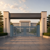 Puerta Plegable Eléctrica de Aluminio, Puerta de Seguridad Exterior Personalizada para Entrada de Villa, Jardín, Hotel o Apartamento