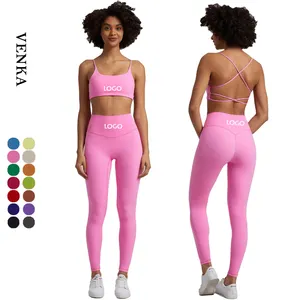 Dames Fitness Sportkleding Sexy Gekruiste Rugloze Beha Hoge Taille No Line Broek Leggings Gymkleding Yoga Set Voor Vrouwen