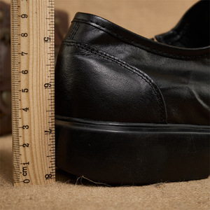 Chaussures décontractées pour hommes en cuir véritable, à enfiler, bout rond, semelle extérieure en caoutchouc, semelle intermédiaire en EVA, légères, toutes saisons, marron, noir - Product Image 2