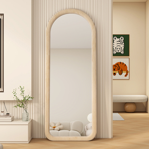 Espejo de Cuerpo Entero Grande, Irregular, de Lujo, con Marco de Terciopelo Ondulado, Espejo Decorativo de Pared para Tienda de Ropa - Product Image 1