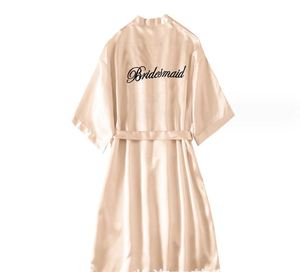 Vestaglia taglie forti abbigliamento da notte in seta di ghiaccio abito da notte sposa damigella d'onore accappatoio da donna - Product Image 4