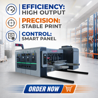 Machine de découpe et d'impression automatique à grande vitesse contrôlée par PLC avec moteur et roulement pour la fabrication de boîtes en carton ondulé