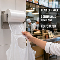 Rouleau perforé d'aprons jetables en PE, aprons en plastique continus pour usage intensif en cuisine, restaurant et hôtel