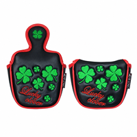 Housses de protection pour têtes de clubs de golf en cuir PU, style rétro, brodées, pour Driver, Fairway, Putter, Hybride, Putter magnétique