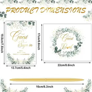 Dotprint Factory Customized Wedding Guest Book Set Wedding Memory Book Lined Wedding Registry Guestbook
