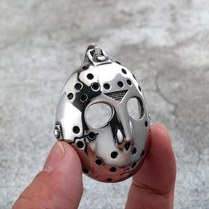 Collier avec pendentif en acier inoxydable Jason Mask pour hommes, bijoux à la mode, cadeau - Product Image 4