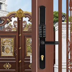 High security narrow locks mechanical code sliding Double sided outdoor IP68 waterproof smart door lock for garden gate