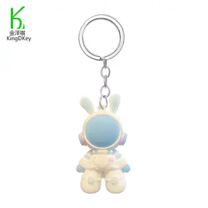 Custom Modern Fashion Cute Astronaut Spaceman Couples Lovers Lively Keychain Soft PVC Rubber Plastic Keyring