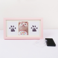 Cadre photo commémoratif personnalisé avec empreinte de patte d'animal – Bois imperméable, design moderne personnalisable, cadeau DIY, style tendance