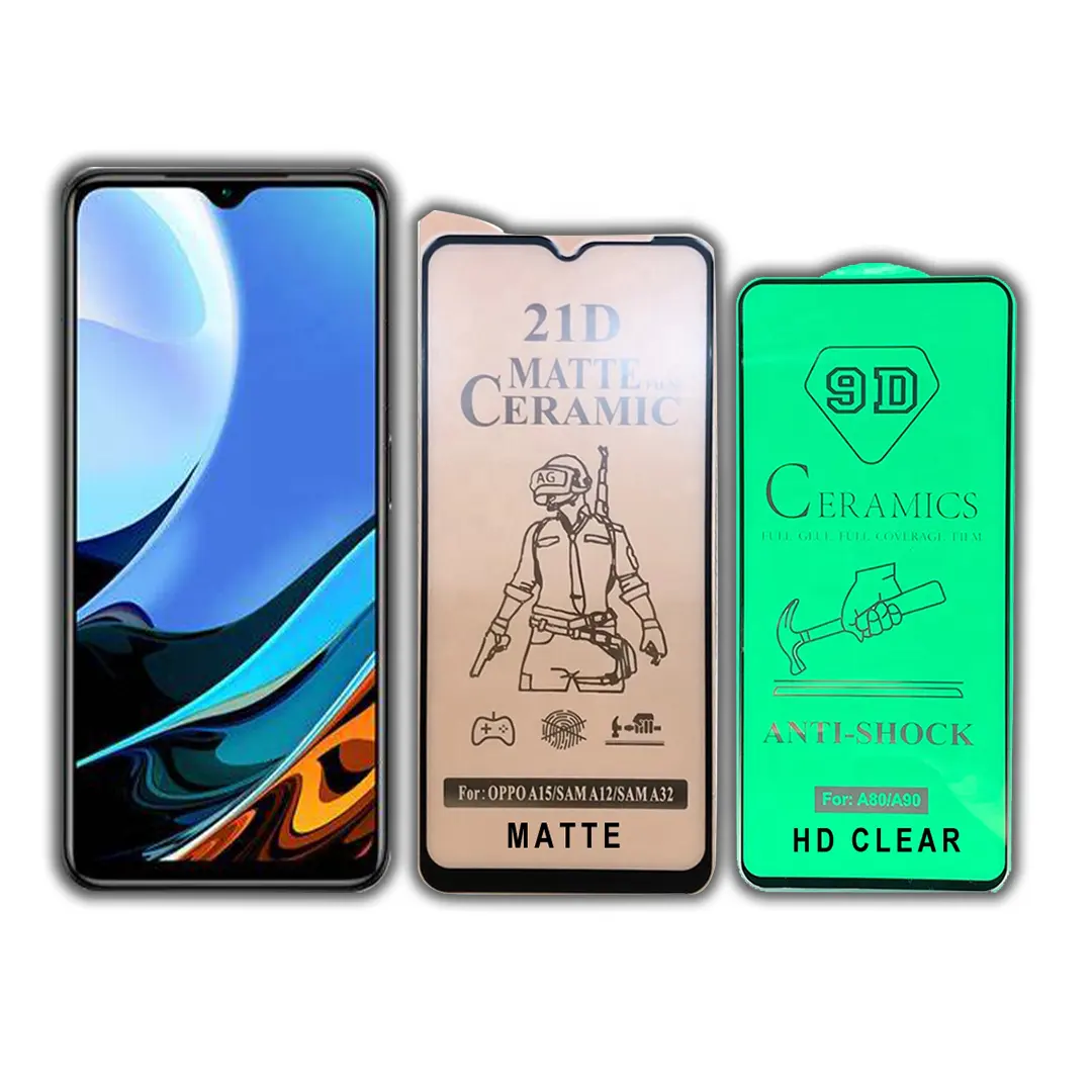 9D 21D Matte High Clear Anti Scratch Anti Shock Easy Install Full Coverage Flexible Ceramic Screen Protection for Redmi 9 Power
