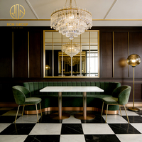 Table et chaise de café en marbre, banquette, canapé, mobilier de restauration pour café et restaurant