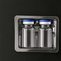 Plateau alvéolé en plastique PVC de 5 ml à 2 cavités pour flacons lyophilisés, insert intérieur d'emballage, haute qualité, en vrac, OEM pour flacons en verre