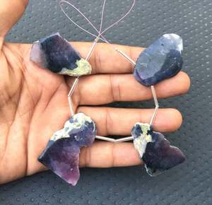 Colección de 4 piezas de piedras preciosas multiturmalinas en bruto pulidas a mano, forma desigual, corte de estilo rugoso Natural para joyería, piedras preciosas sueltas - Product Image 4