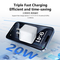 Chargeur mural universel PD3.0 QC2.0 20W Type-C et USB avec protection OTP pour téléphones mobiles et ordinateurs portables