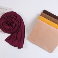 Nouveau Hijab en Jersey de Soie Lactée Premium Tendance pour Femme, Châle Long à Large Bord Brossé Uni, Protection Solaire Extérieure en Polyester