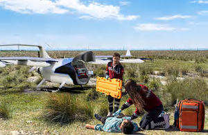 Jumeirah Durable Cargo utiliza un helicóptero de reparto de emergencia Evtol, vehículo de transporte con batería, de fibra de carbono, sin necesidad de piloto. - Product Image 5