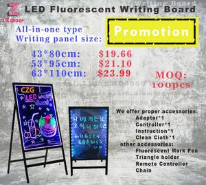 Tablero de escritura Led fluorescente 12 ''* 16'' intermitente iluminado <span class=keywords><strong>luminoso</strong></span> borrable mensaje pizarra letrero de neón con 8 bolígrafos fluorescentes - Product Image 6