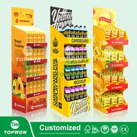 Support d'affichage portable pliable en carton personnalisé pour produits de supermarché, présentoir en papier pour boissons et chocolats