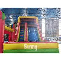 Maison de rebond gonflable de 20x20 pieds/6x6m avec toboggan commercial château de saut à sec humide videur gonflable combo toboggan location de fête