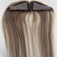 Topper pour cheveux 2,25 x 11,5 pouces, avec fixation, en PU, entièrement en dentelle, noué à la main, couvre-chignon, patchs capillaires