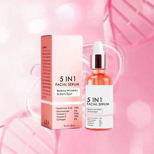 Suero Facial Líquido <span class=keywords><strong>5</strong></span> en 1 Antienvejecimiento con Vitamina C y E, Ácido Hialurónico, Niacinamida y Colágeno para el Cuidado de Arrugas y Manchas Oscuras OEM/ODM - Product Image 4