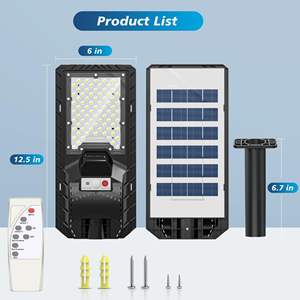 Lampe solaire murale à haute luminosité à prix avantageux, avec batterie, télécommande, indice de protection IP65, pour la sécurité du jardin et des routes - Product Image 4