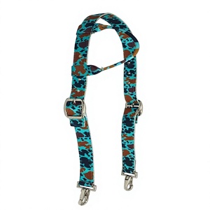 <span class=keywords><strong>Testiera</strong></span> per Cavallo in Nylon con Stampa Teal, Regolabile, per Equitazione, Produttore di Attrezzature Equestri - Product Image 1