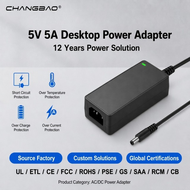 5V 5A Power Supply 25W USB C for Raspberry Pi 5 8GB 4GB LED CCTV Camera Baby Monitor Graco Swing TV Box 5V 5A Power Adapter