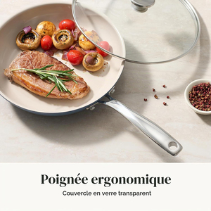 Ensemble de casseroles en céramique bleue antiadhésives, poêle à frire avec poignée en acier inoxydable - Product Image 5