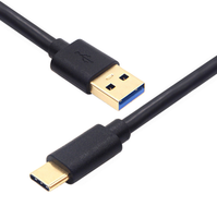 Kabel Pengisi Daya Cepat OEM USB3.0 Tipe A Jantan ke USB3.1 Tipe C 3A 5Gbps