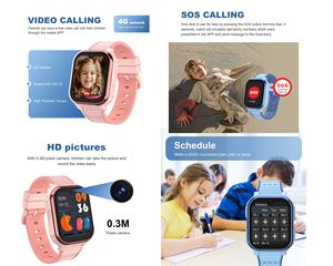 4G Android Enfants Smart GPS Tracker Montre avec Carte SIM Appel Vidéo <span class=keywords><strong>Whatsapp</strong></span> Étanche Enfants Sécurité Téléphone Montre pour Garçons Filles - Product Image 6