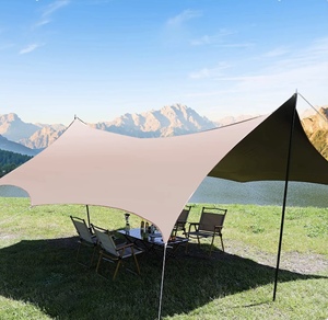 Voile d'ombrage portable légère double couche 3 saisons en tissu Oxford renforcé d'acier au carbone résistant aux UV pour l'extérieur - Product Image 1