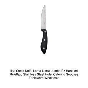 Couteau à steak Ilsa Jumbo à lame lisse, 4 pièces, manche riveté en acier inoxydable - Product Image 2