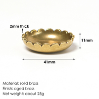 Porte-encens conique Becora en laiton antique avec petit plateau, attrape-cendres pour aromathérapie, brûleur d'encens, petit plateau