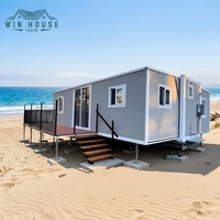 Maison conteneur préfabriquée moderne et personnalisable de 20 et 40 pieds, extensible, pour bureaux et villas, avec conception portable et respirante
