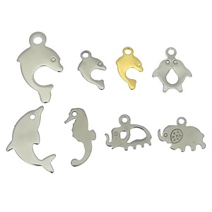 Dijes de Animales de Acero Inoxidable, Colgante de Delfín y Elefante, Accesorio de Joyería DIY, Dijes de Regalo Unisex - Product Image 1