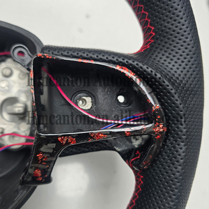 Nuevos Productos Exclusivos: Volante Deportivo de Fibra de Carbono Forjada con Empuñaduras de Cuero y Luces LED para Dodge Challenger SRT - Product Image 4