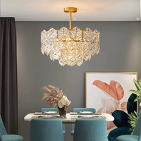 Lustre en verre de luxe français en cuivre pour hôtel, villa, restaurant, décoration de salon