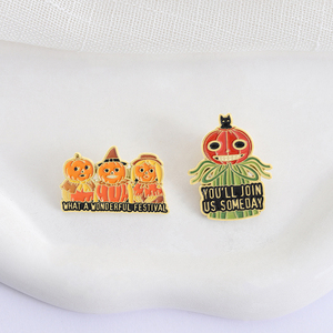 Phim hoạt hình hoạt hình trên tường vườn men chân bạn sẽ tham gia với chúng tôi một ngày nào đó bí ngô người đàn ông Trâm ve áo huy hiệu Halloween đồ trang sức quà tặng - Product Image 3