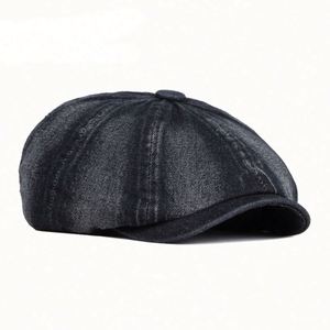 Fashion Adjustable Denim <b>Flat</b> Casquette <b>Mens</b> Summer Golf Driving Duckbill <b>Cap</b> Ivy Gatsby Hat Wholesale Newsboy <b>Cap</b> - Product Image 6